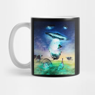 Ufo Alien Abduction Turkey Thanksgiving, Cow Funny Mug